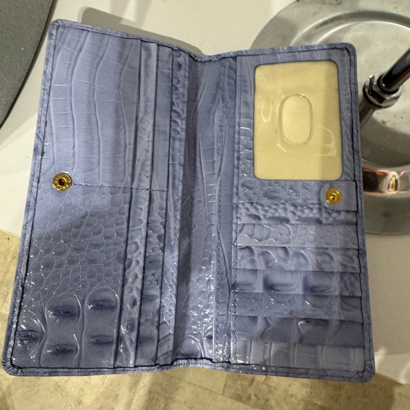 Brahmin 2 piece set periwinkle Embossed Leather Clutch Set - Picture 7 of 7